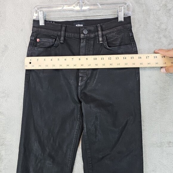 Hudson Jeans Womens Size 27 Waxed Black Noa High Rise Straight Crop Stretch - Picture 10 of 12